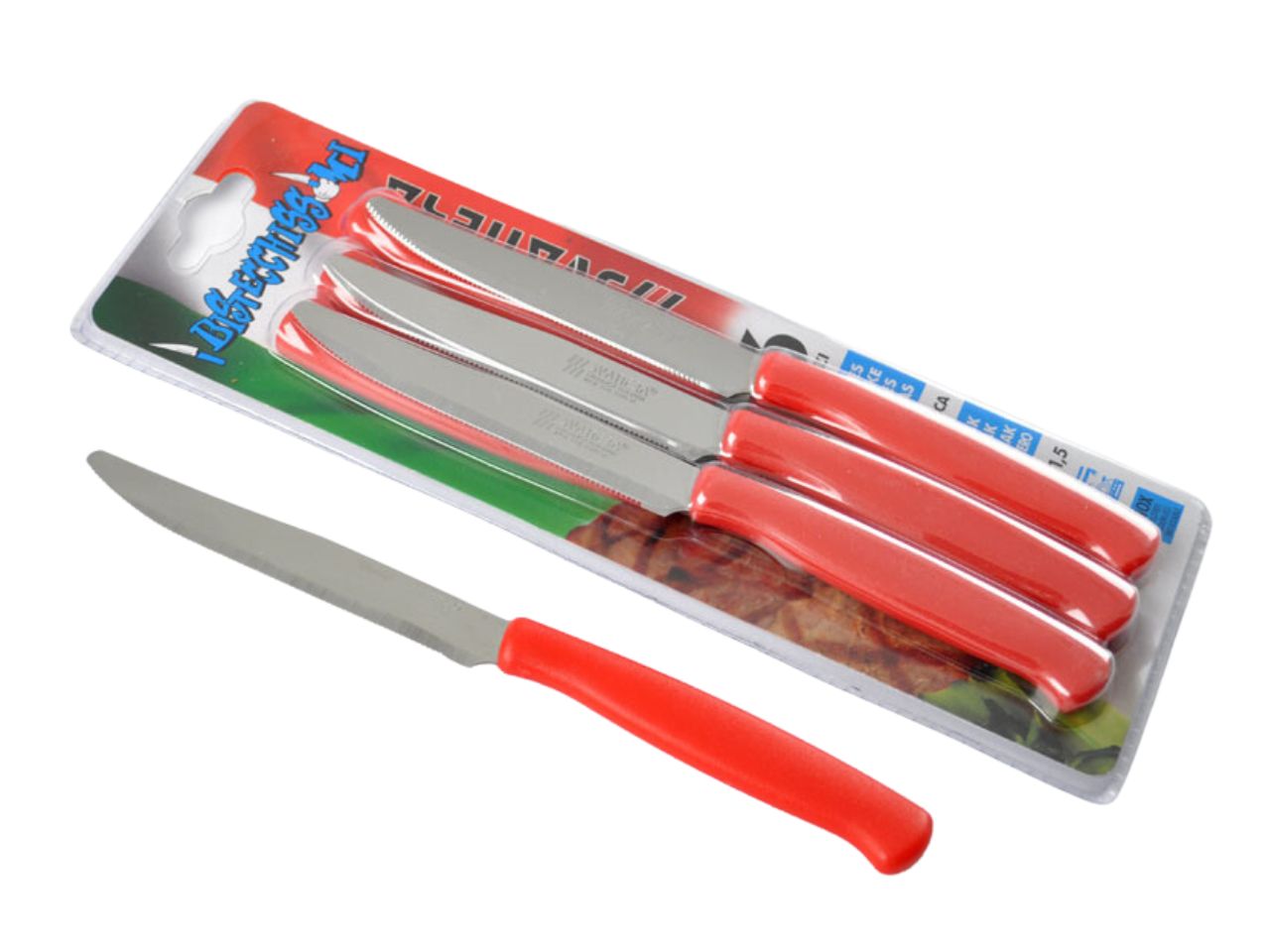 Coltello da bistecca linea jo 6 colore rosso misura 1mmx11,5cm