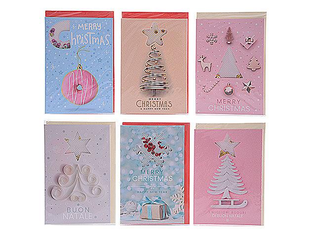 Biglietto auguri natale con paillettes