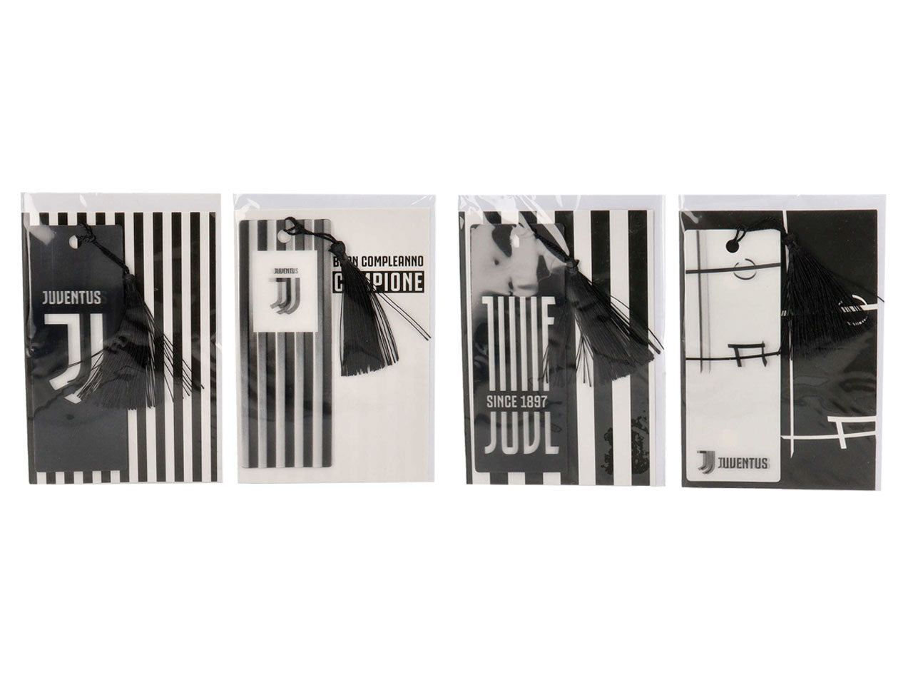Biglietti auguri con segnalibro juventus linea greeting con busta bianca misura 11,8x16,8cm