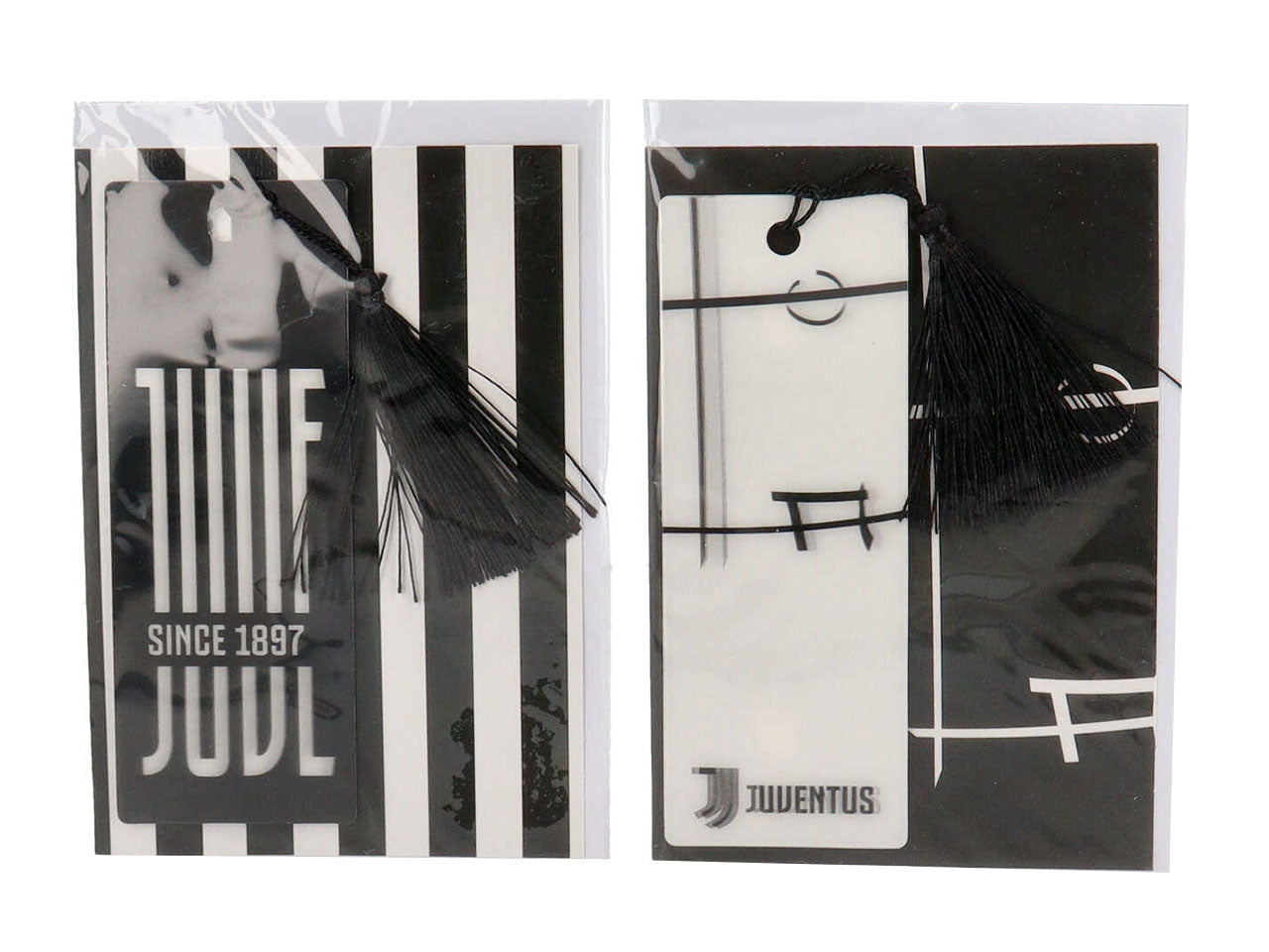 Biglietti auguri con segnalibro juventus linea greeting con busta bianca misura 11,8x16,8cm