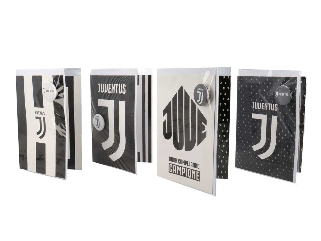Biglietti per auguri con spilla juventus linea greeting con busta bianca misura 11,8x16,8cm