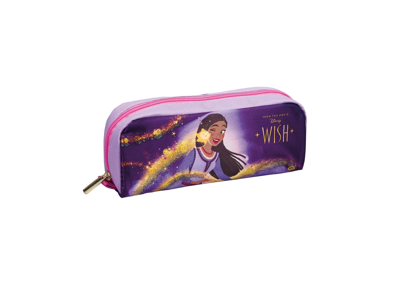 Astuccio bustina scuola Wish con finitura scintillante e chiusura a zip, 22x9x5,5 cm - Seven