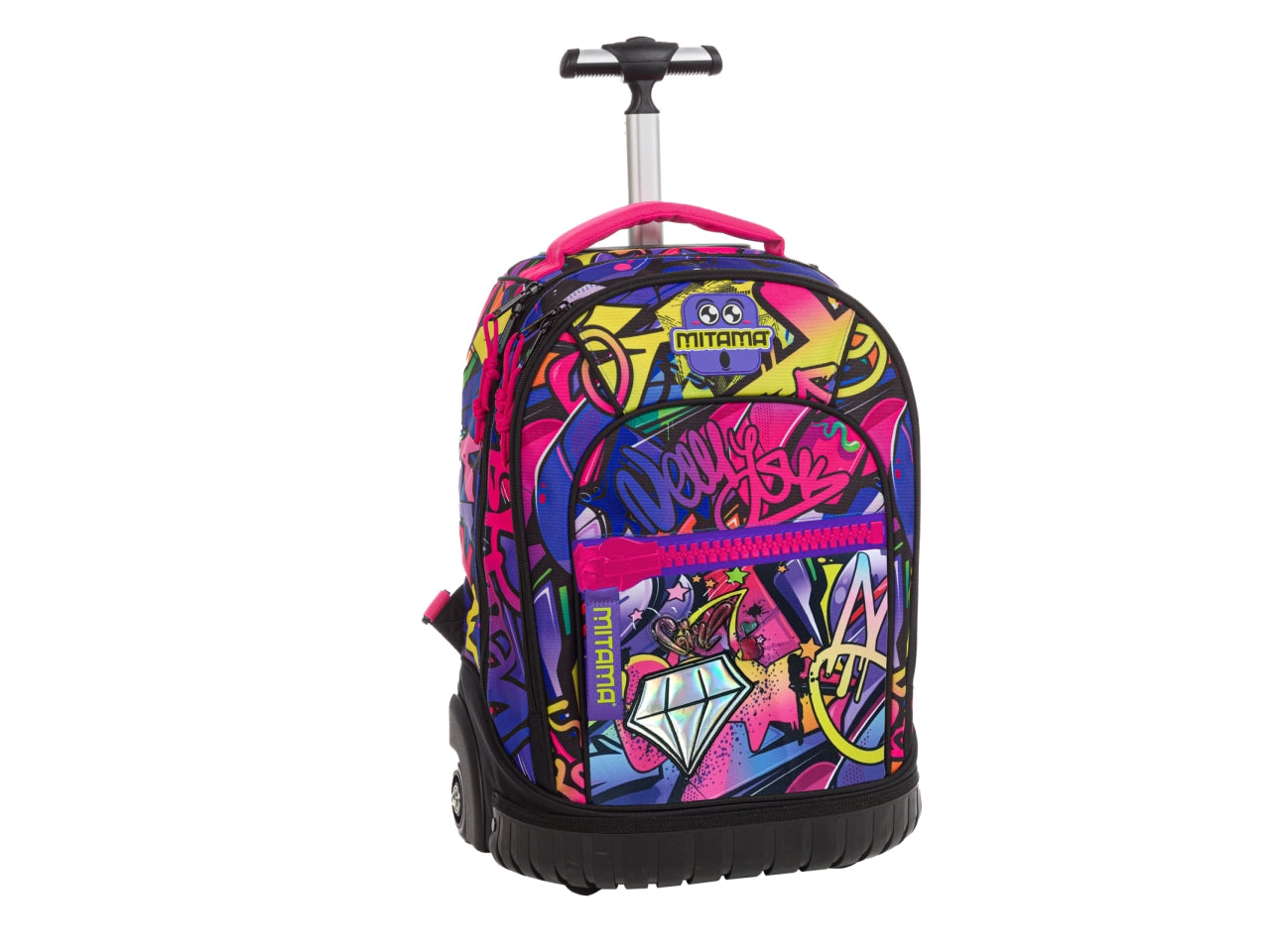 Zaino trolley scuola Mitama, Run Girl in tessuto impermeabile assortiti con tasca laterale porta borraccia, 34x50x26 cm, 33 lt