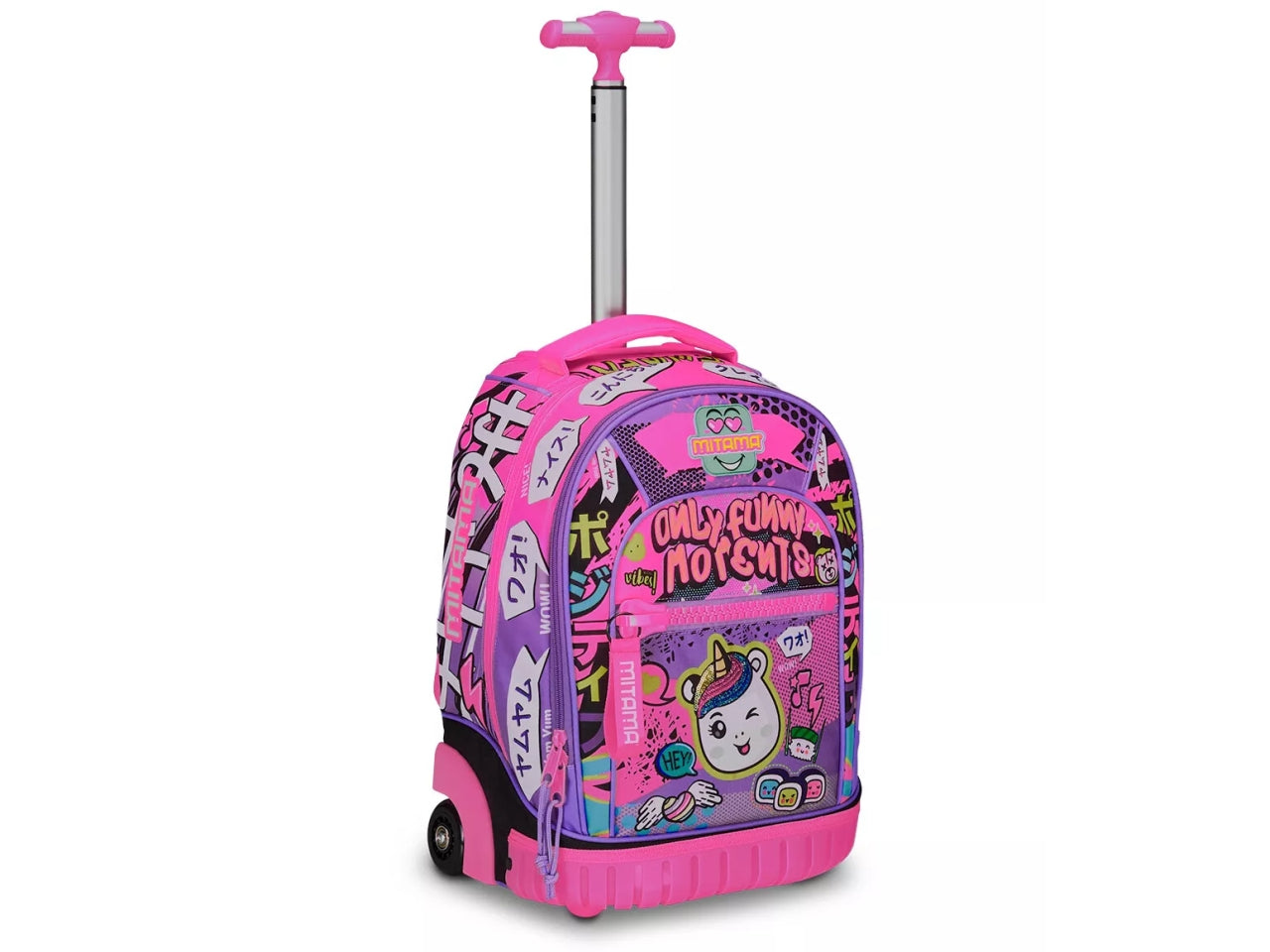 Zaino trolley scuola Mitama, Run Girl in tessuto impermeabile assortiti con tasca laterale porta borraccia, 34x50x26 cm, 33 lt