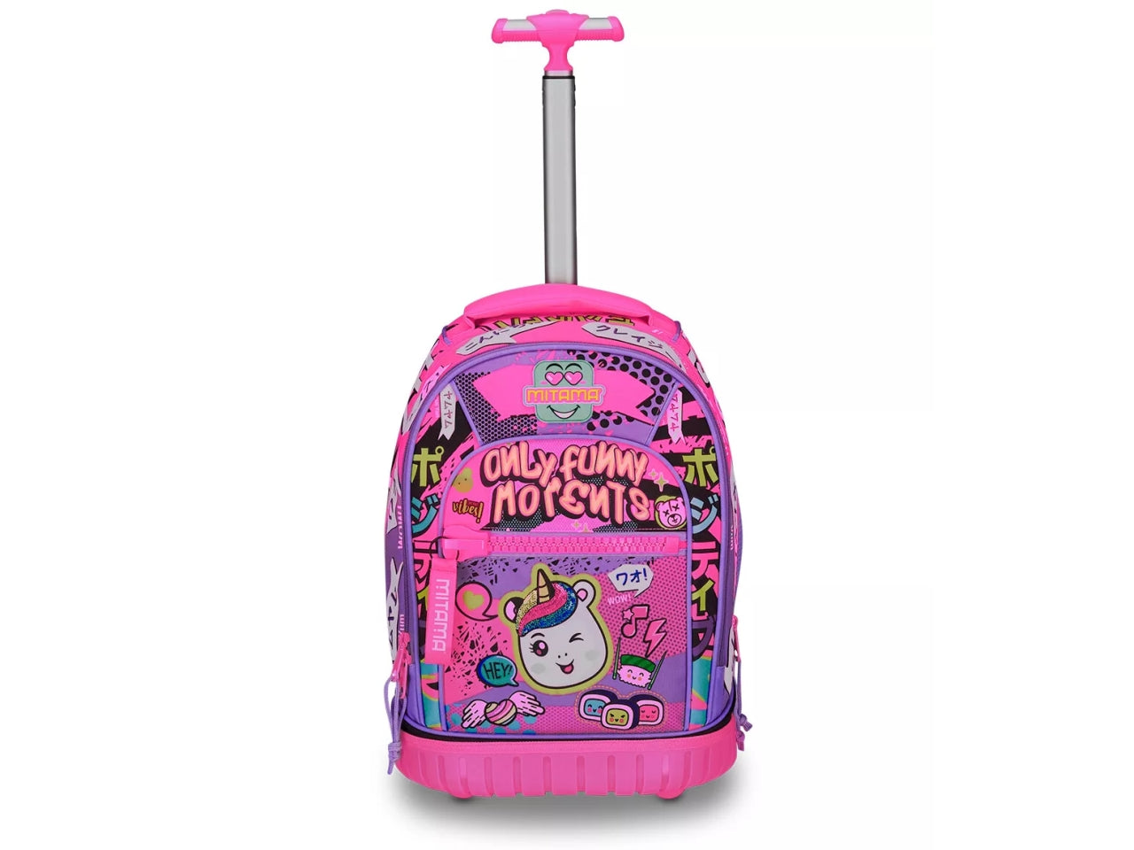 Zaino trolley scuola Mitama, Run Girl in tessuto impermeabile assortiti con tasca laterale porta borraccia, 34x50x26 cm, 33 lt