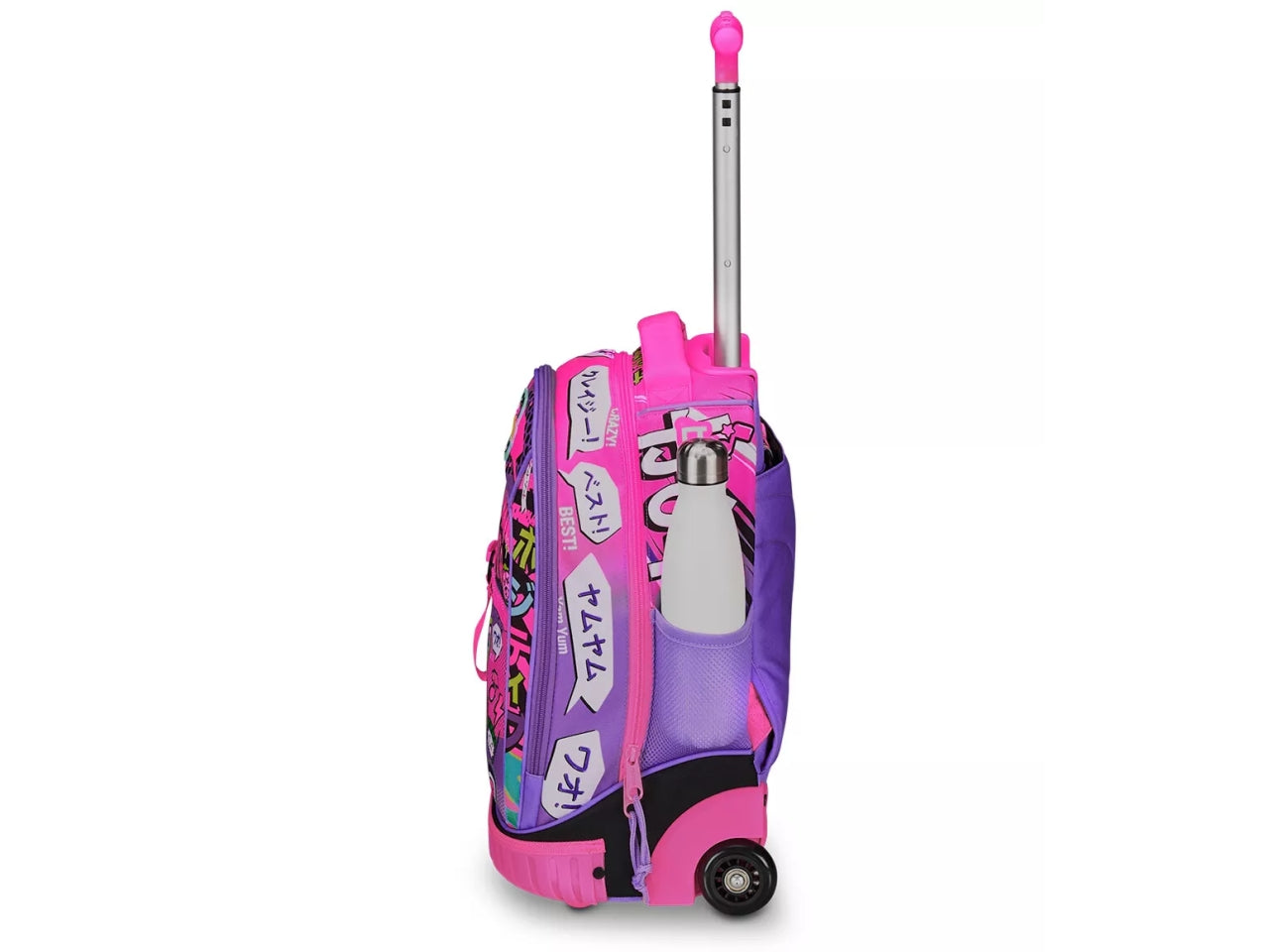 Zaino trolley scuola Mitama, Run Girl in tessuto impermeabile assortiti con tasca laterale porta borraccia, 34x50x26 cm, 33 lt