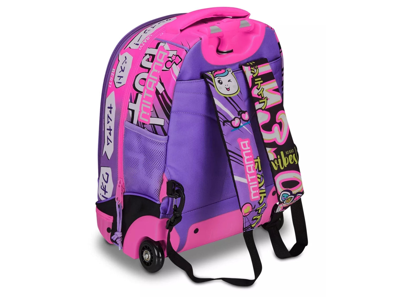 Zaino trolley scuola Mitama, Run Girl in tessuto impermeabile assortiti con tasca laterale porta borraccia, 34x50x26 cm, 33 lt