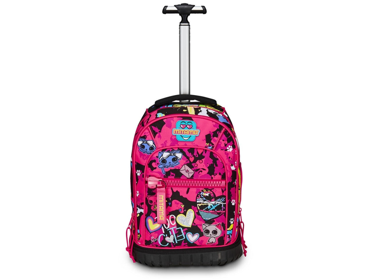 Zaino trolley scuola Mitama, Run Girl in tessuto impermeabile assortiti con tasca laterale porta borraccia, 34x50x26 cm, 33 lt