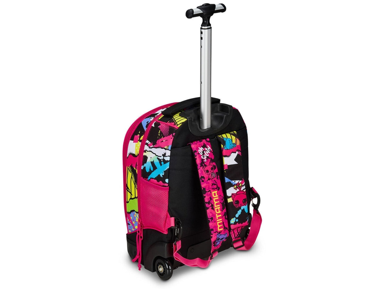 Zaino trolley scuola Mitama, Run Girl in tessuto impermeabile assortiti con tasca laterale porta borraccia, 34x50x26 cm, 33 lt