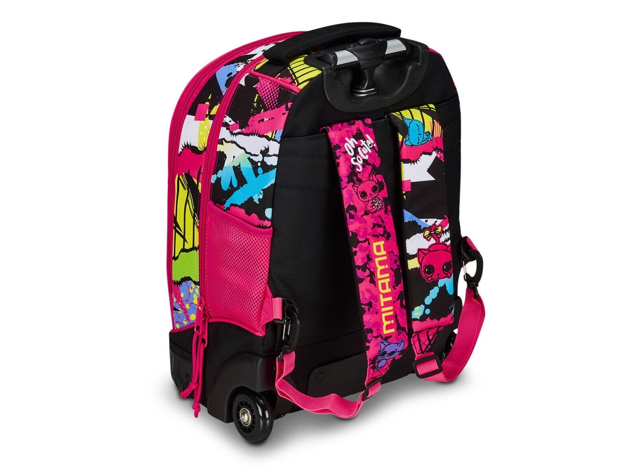 Zaino trolley scuola Mitama, Run Girl in tessuto impermeabile assortiti con tasca laterale porta borraccia, 34x50x26 cm, 33 lt