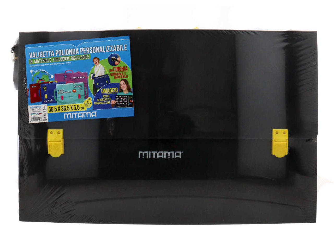 Cartellina polionda porta disegni  Mitama 56,5x36,5x5,5 cm assortiti con tracolla e adesivi