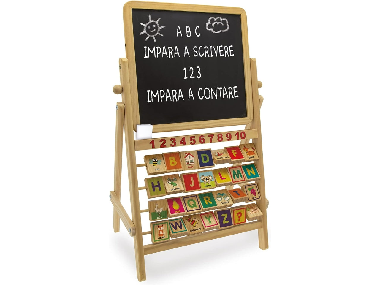 Lavagna double face c/alfab.legno 40513