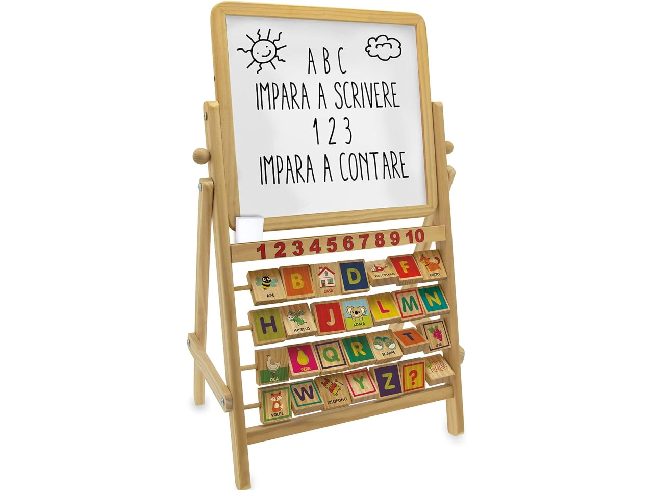 Lavagna double face c/alfab.legno 40513