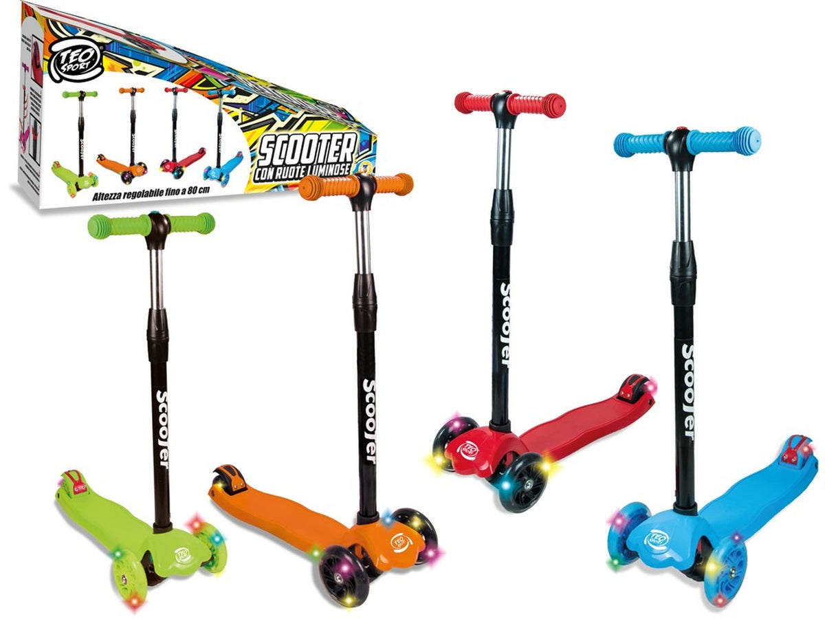 Teosport monopattino alluminio conruote 120/80mm con luci