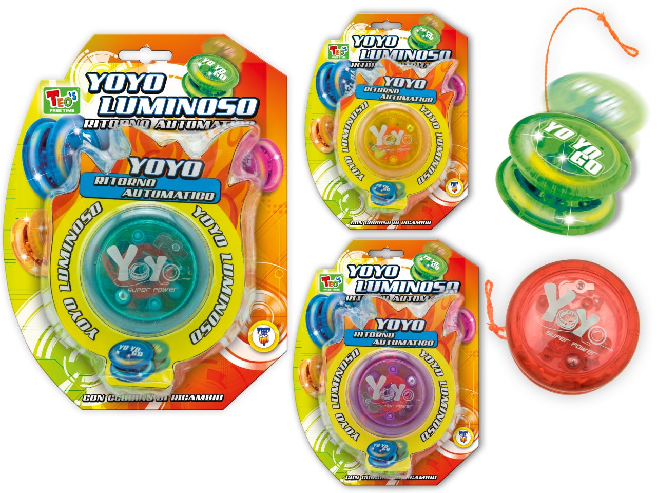 Teo's yoyo luminoso con ritorno automatico assortiti ortiti