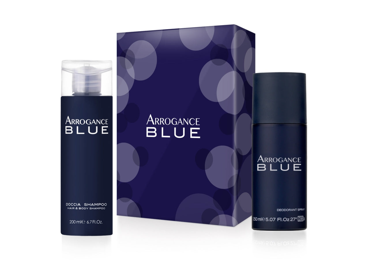 Set regalo da uomo, Arrogance Blue, gel doccia 200 ml e deodorante 150ml