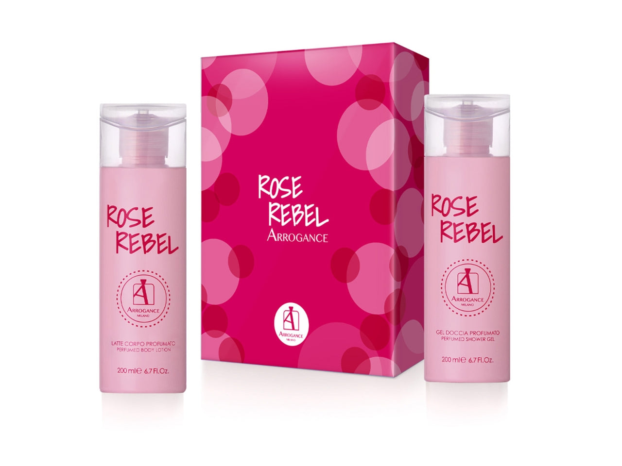 Set regalo da donna, Arrogance Rose, gel doccia e crema corpo 200 ml