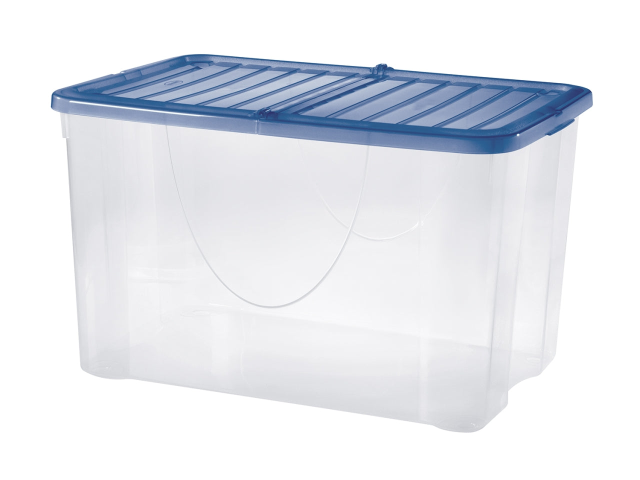 Dodo box trasparente da 60litri con coperchio pieghevole azzurro