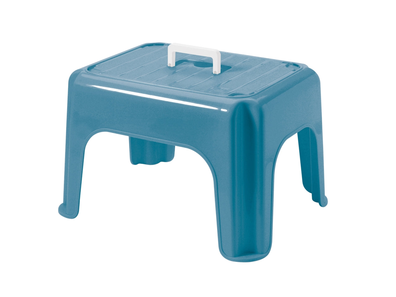Sgabello medio con maniglia blu