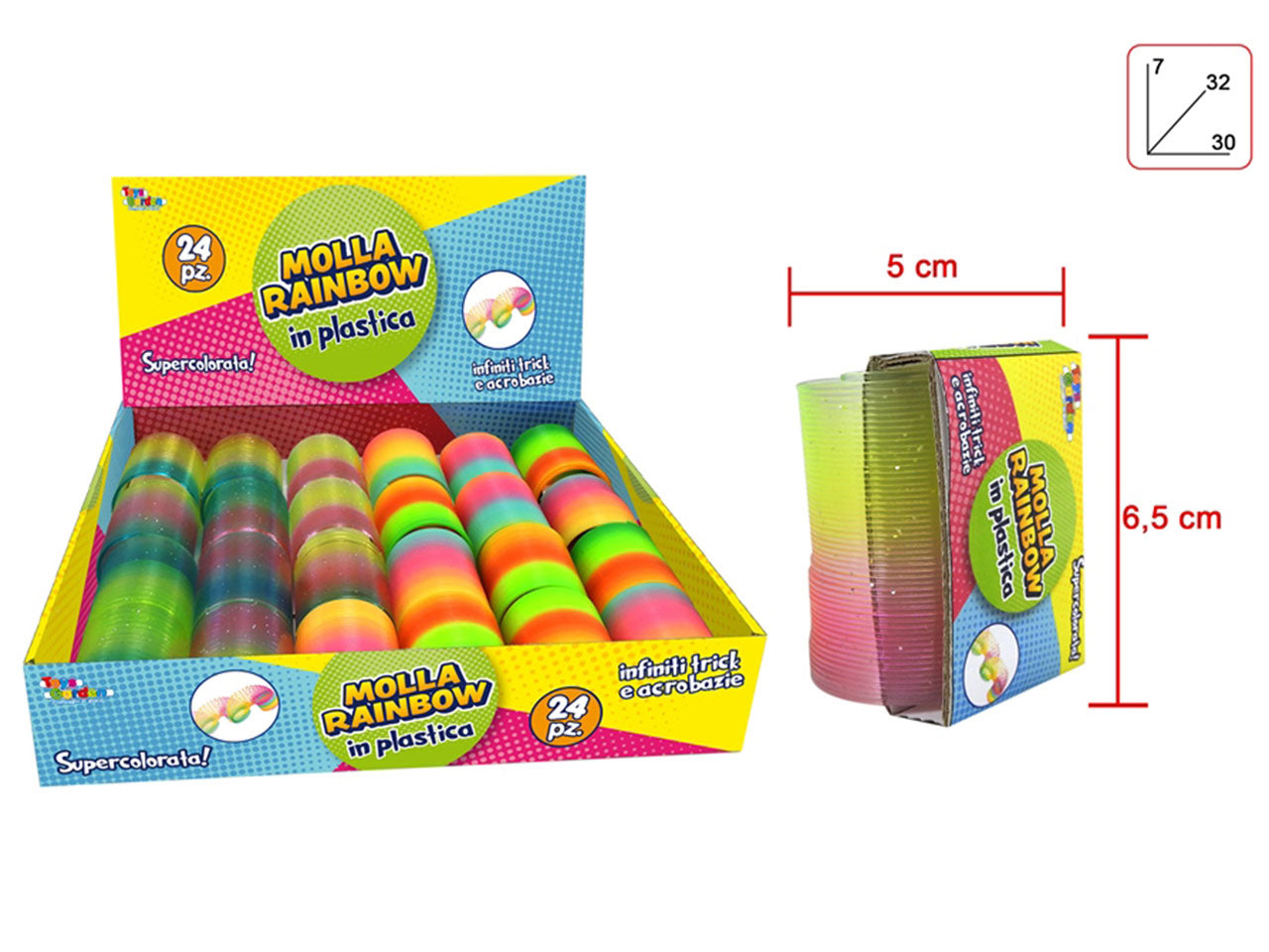 Molla arcobaleno 5,2cm in display 24pz