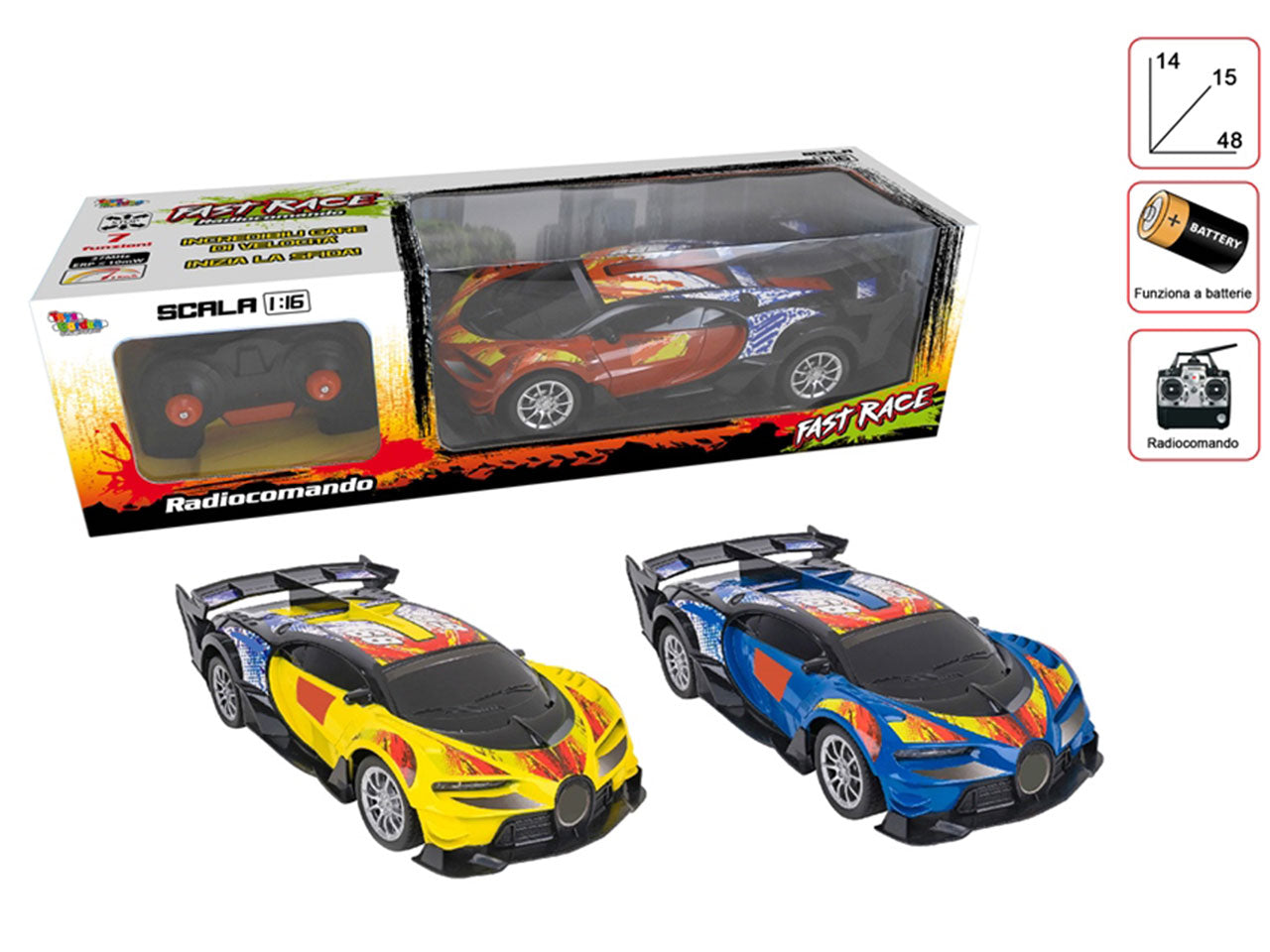 Super car radiocomandata fast race scala 1:16