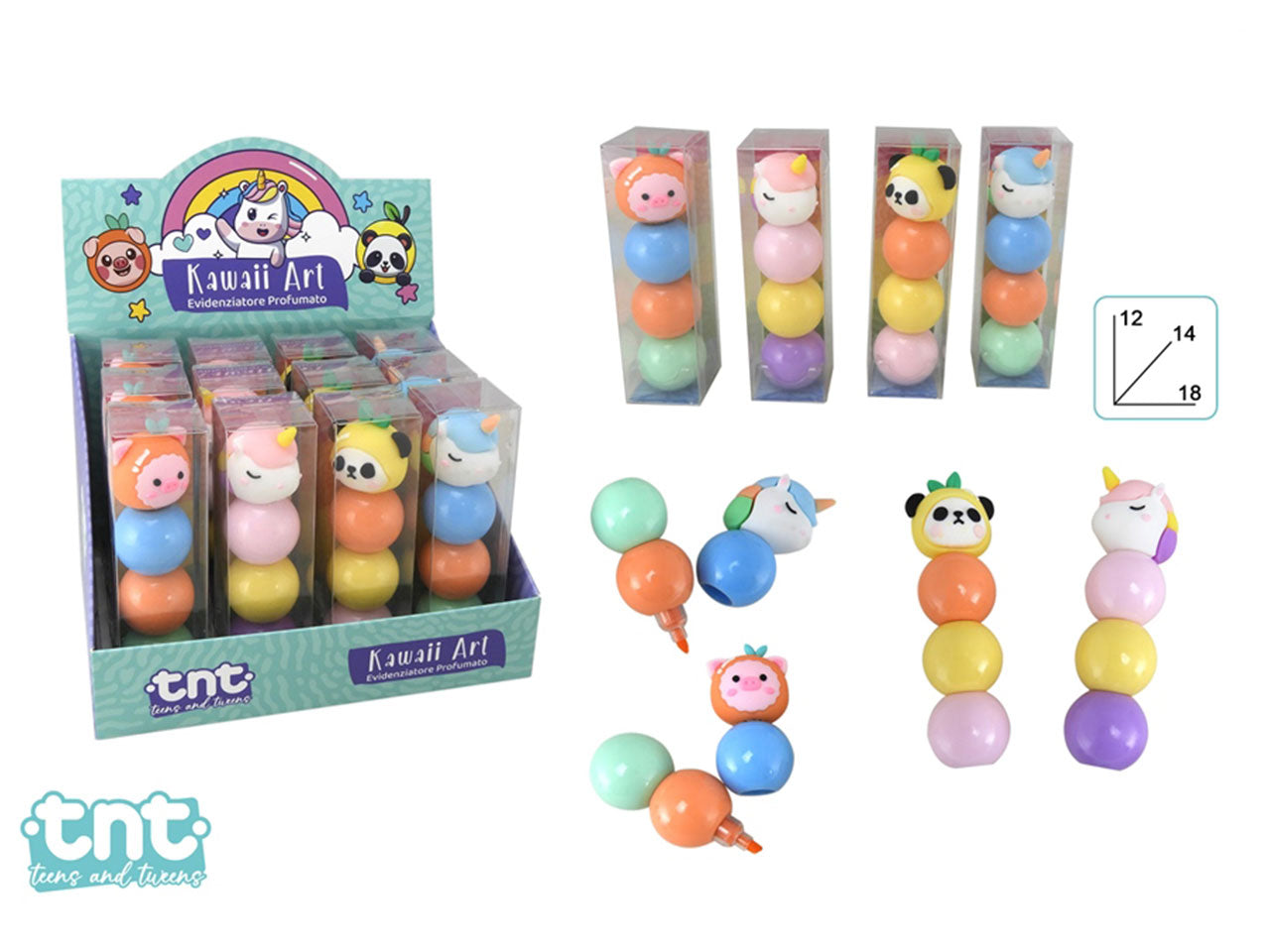 Tnt kawaii art evidenziatore multiplo 12cm