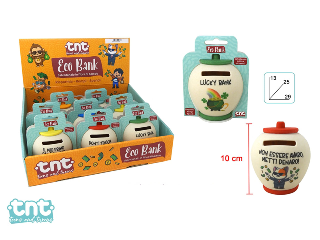 Tnt eco bank salvadanaio 9cm