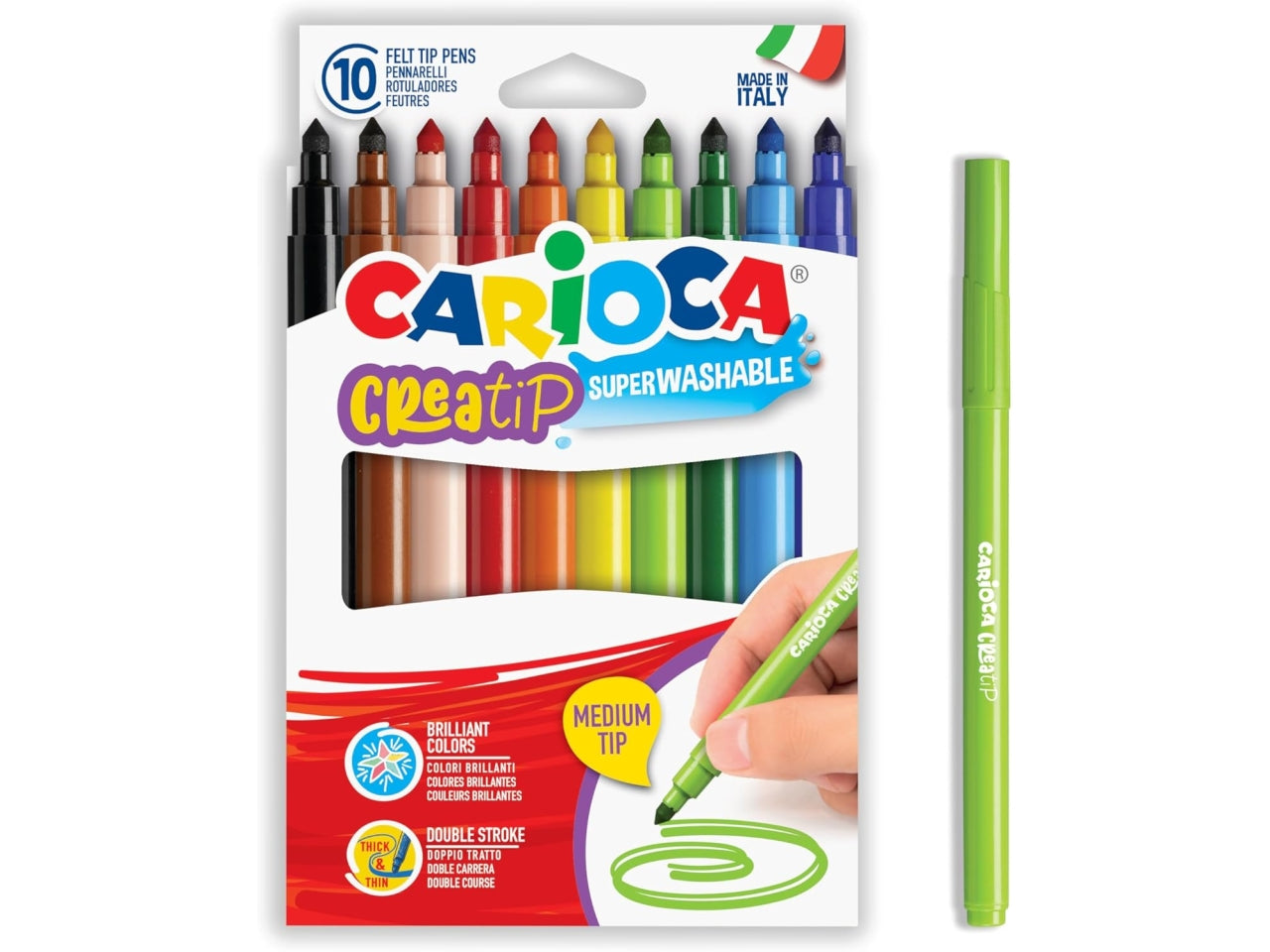 Carioca creatip scatola da 10 pennarelli