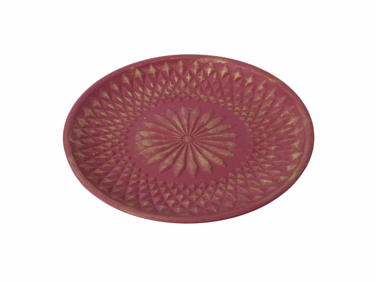 Sottopiatto legno bordeaux tondo d.30cm h3,5