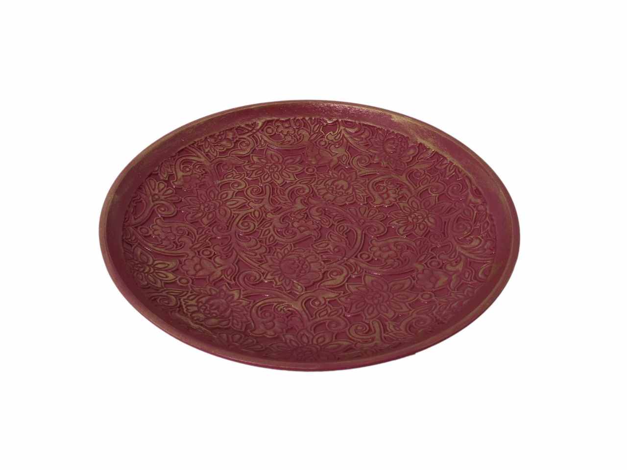 Sottopiatto legno bordeaux tondo d.30cm h3,8