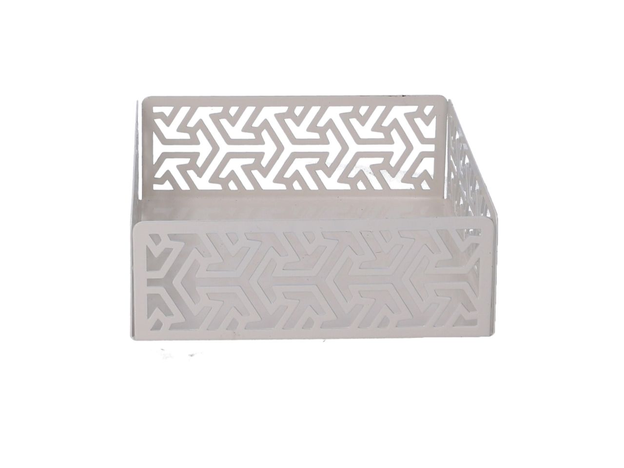 Portatovaglioli metallo frecce bianco qu adrato cm16,5x16,5x5,5
