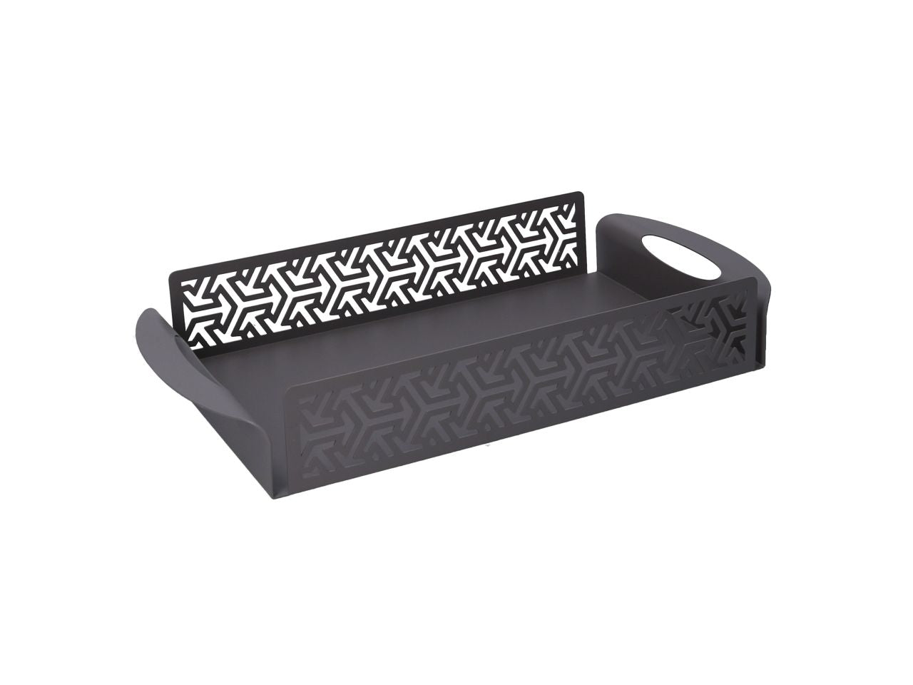 Vassoio in metallo frecce grigio rettangolare cm41x20xh6,5