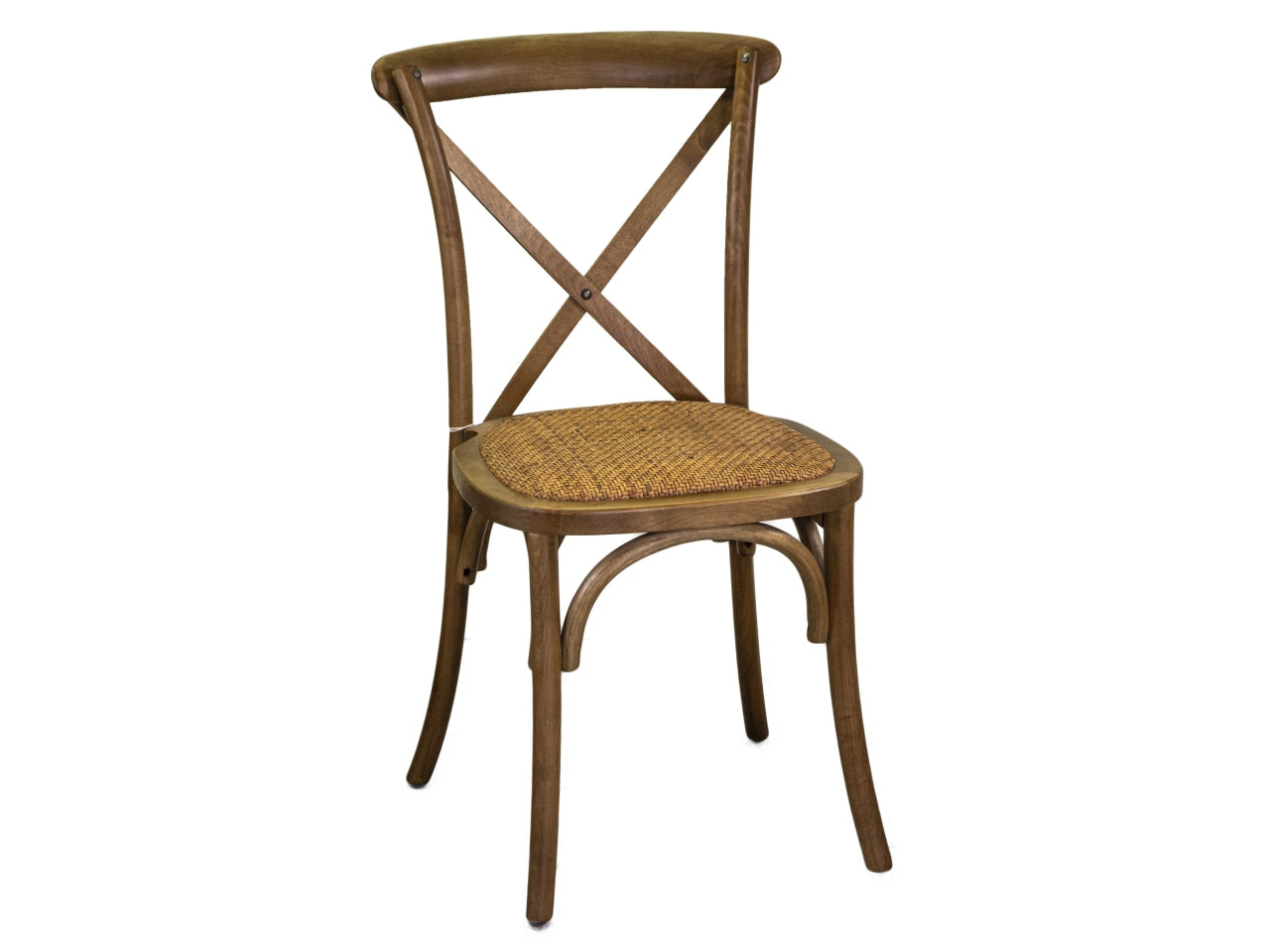 Sedia in legno di betulla stile country bistrot, con seduta impagliata, impilabile - 50x50x88 cm - Vacchetti