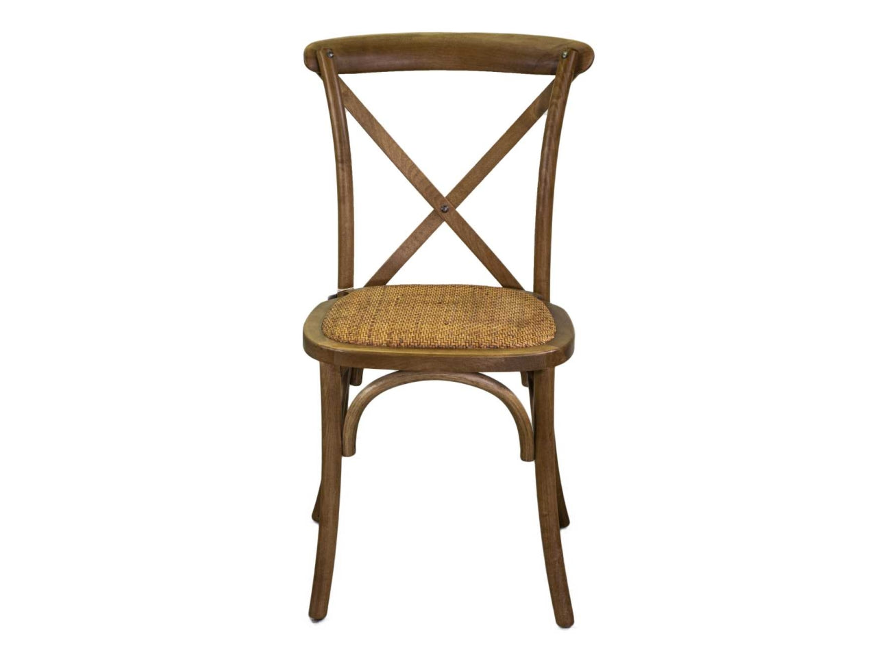 Sedia in legno di betulla stile country bistrot, con seduta impagliata, impilabile - 50x50x88 cm - Vacchetti