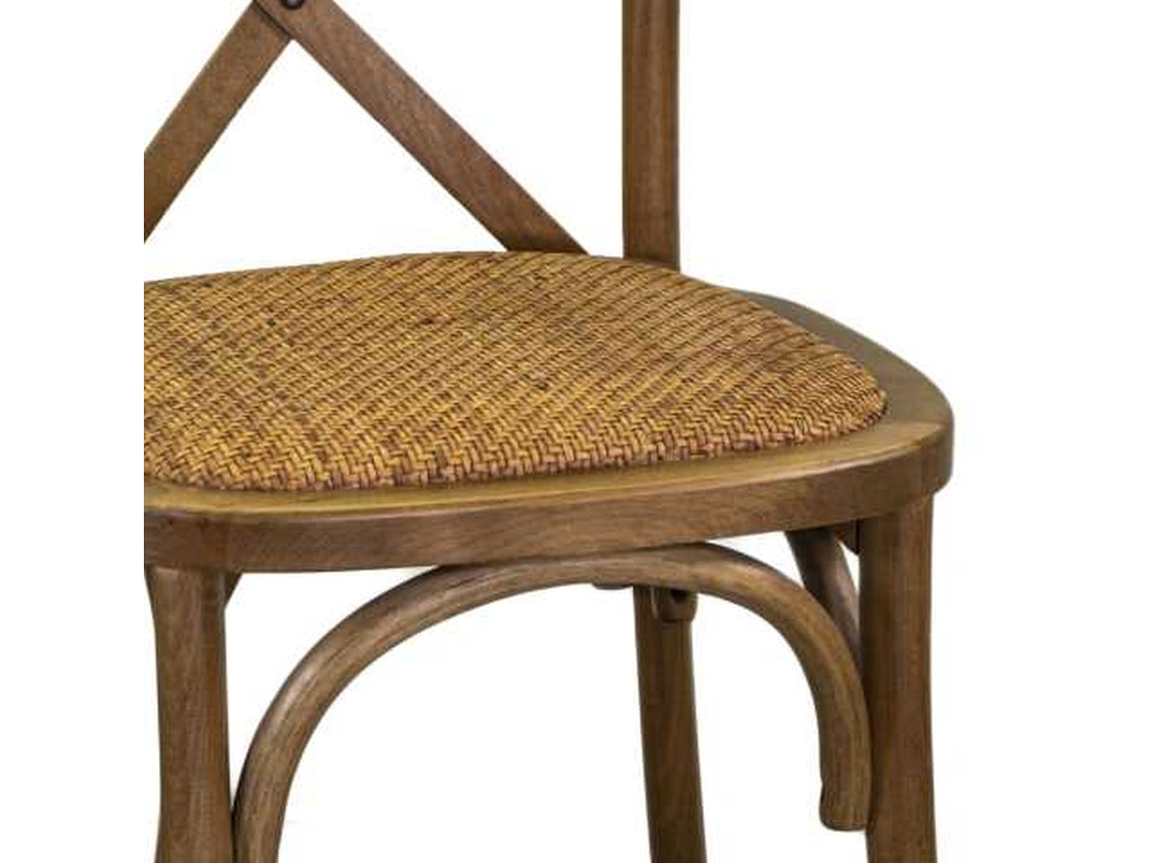 Sedia in legno di betulla stile country bistrot, con seduta impagliata, impilabile - 50x50x88 cm - Vacchetti