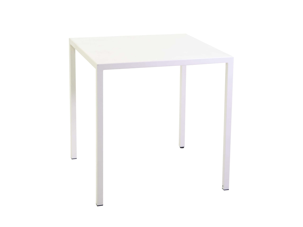 Tavolo da pranzo da esterno autolivellante in metallo bianco stile moderno forma quadrata 70x70x75 cm - Vacchetti