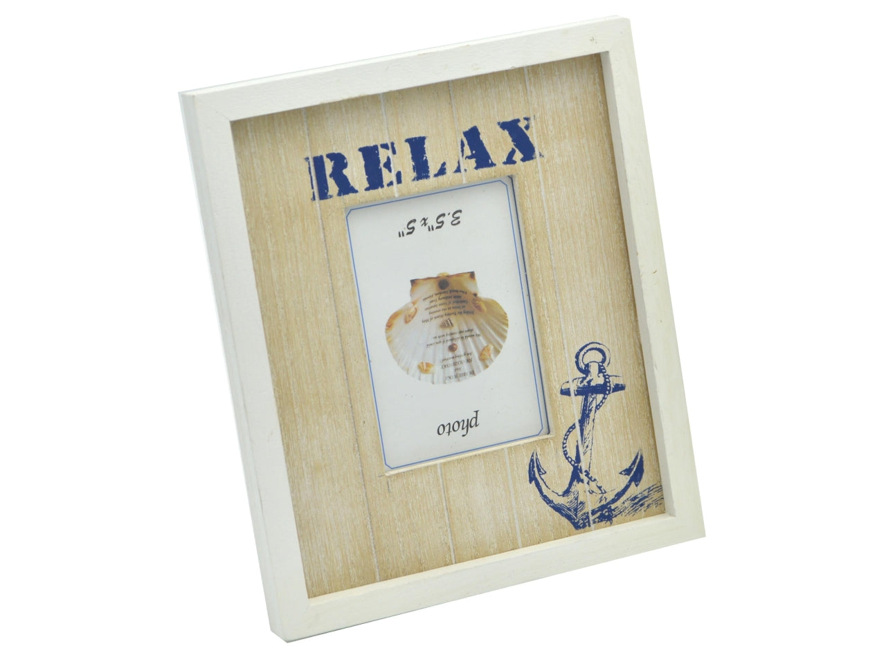 Cornice portafoto mare in legno beige stile marinaro per foto 10x15 cm - Vacchetti