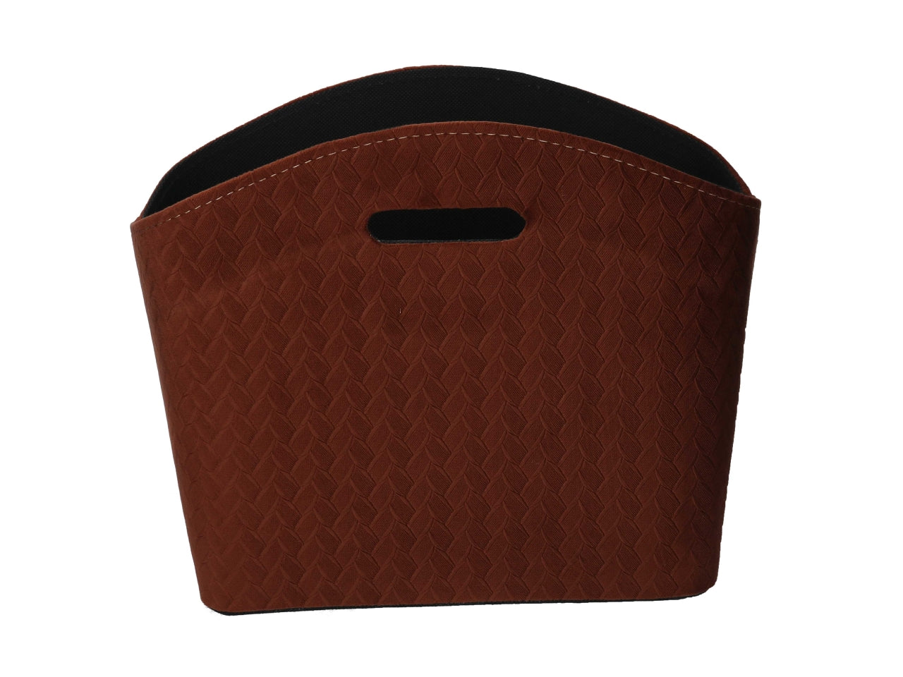 Portariviste in velluto marrone intrecciato stile vintage 33,5x25,5x15,5 cm â Vacchetti