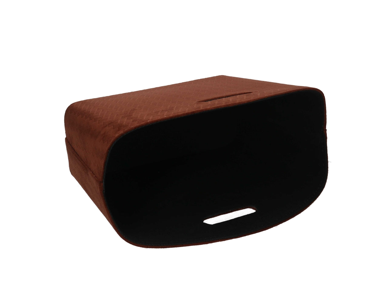 Portariviste in velluto marrone intrecciato stile vintage 33,5x25,5x15,5 cm â Vacchetti