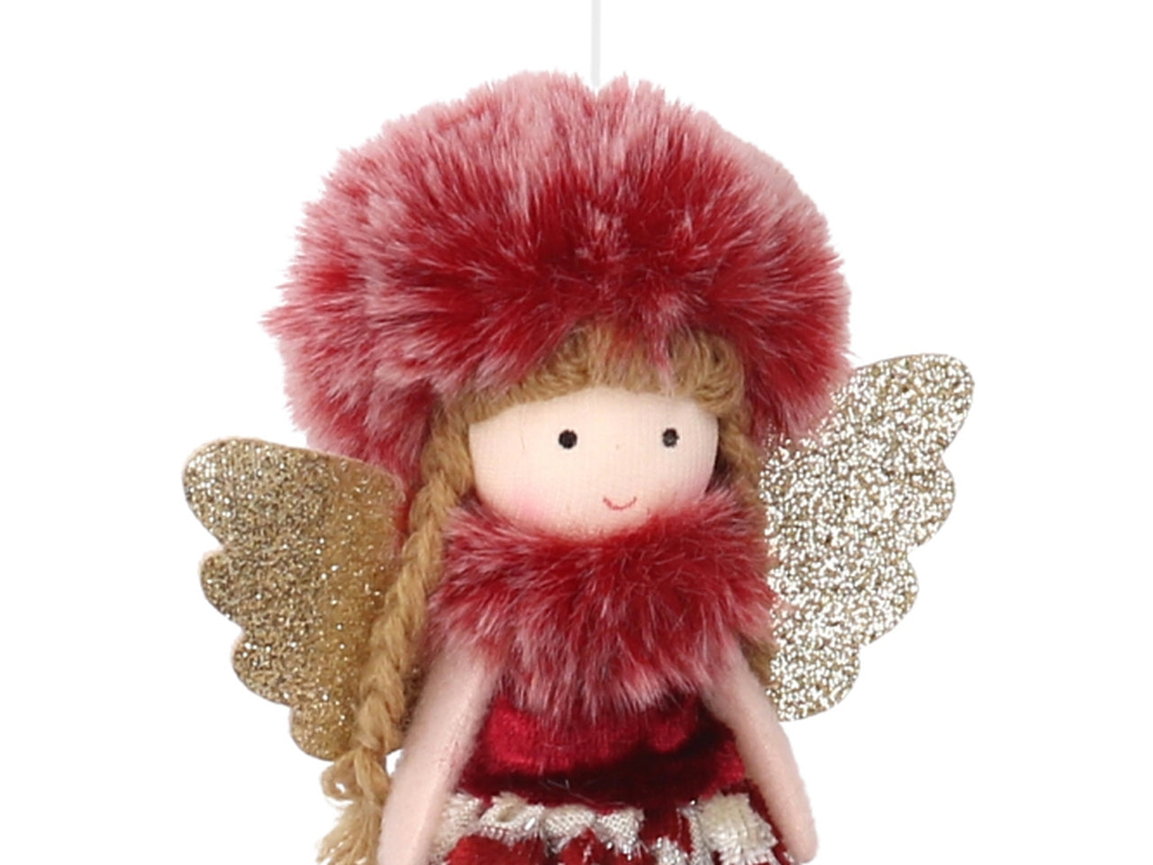 Angelo in tessuto damascato con cappello 17cm-disponibile in 3 assortimenti
