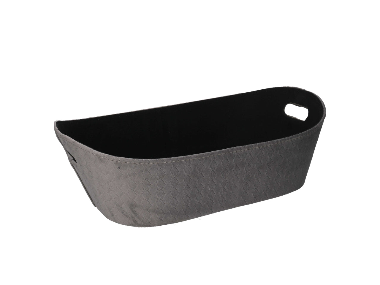 Cesta in velluto grigio effetto intrecciato 45x30x14 cm - Vacchetti