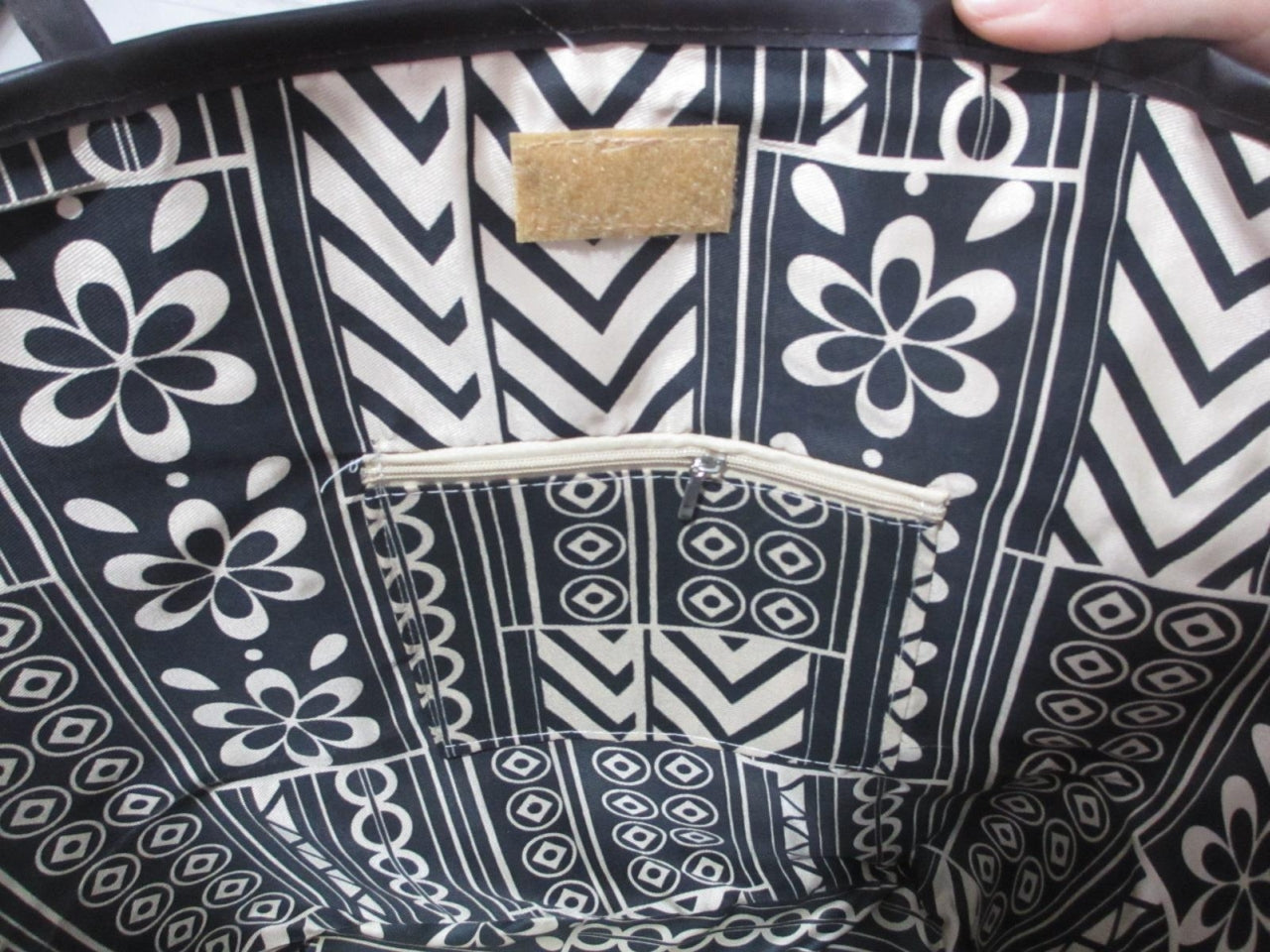 Borsa tessuto marrone 30xh.34x3cm