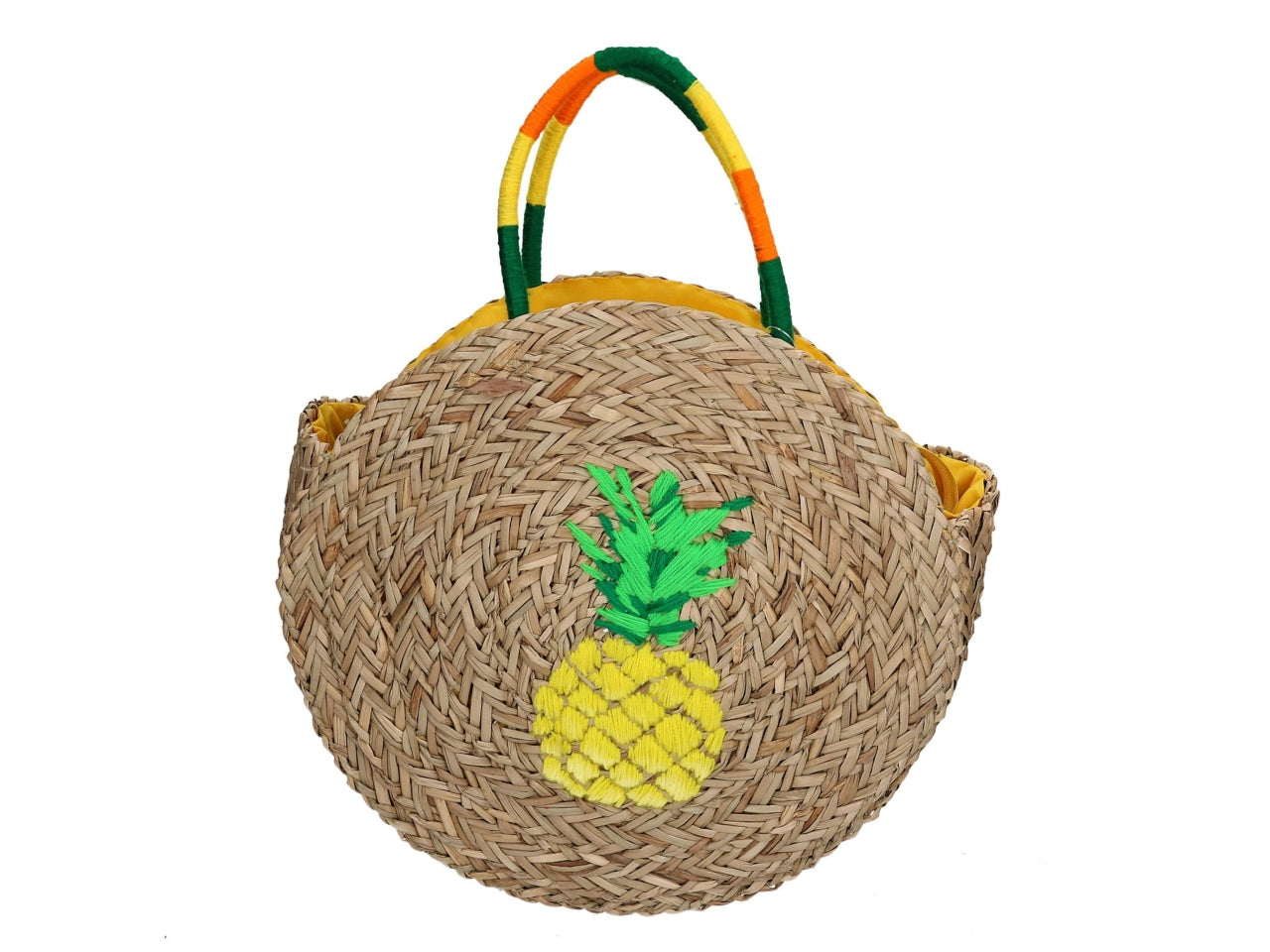Borsa paglia con ananas d.39xh.12cm