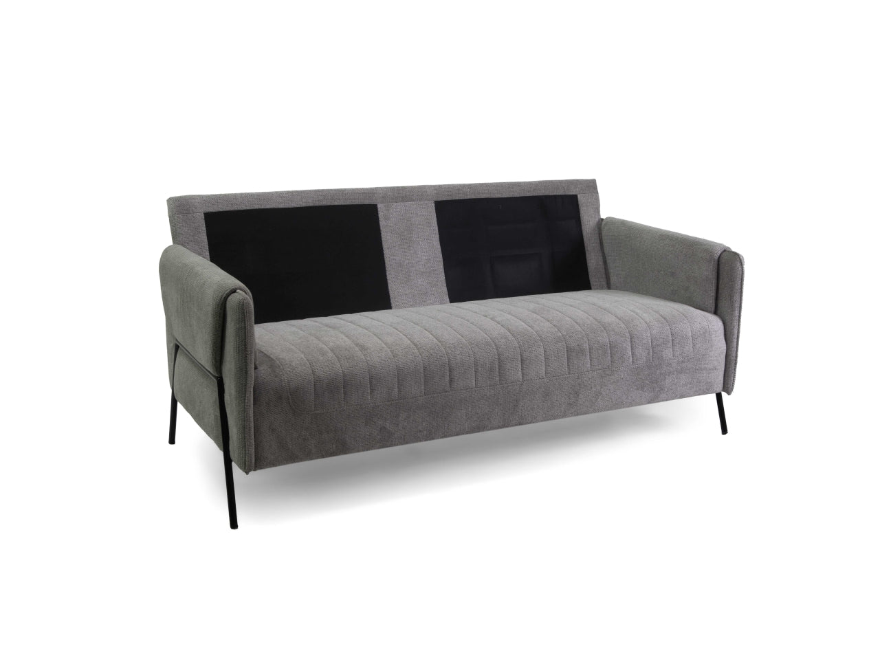 Divano tessuto 3 posti grigio 195x77xh.85cm