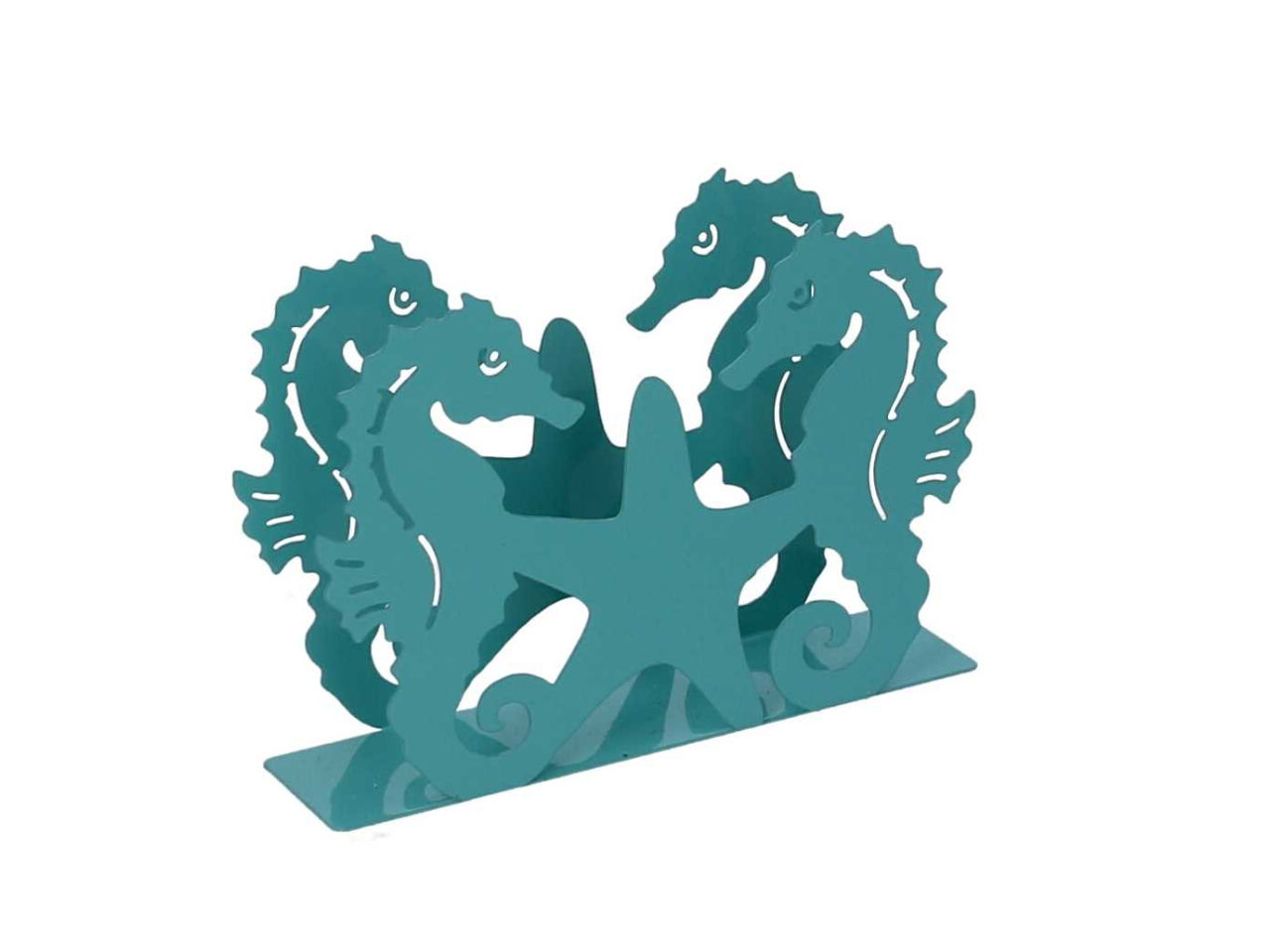 Portatovaglioli metallo cavalluccio verde acqua rettangolare 14,5x4xh.10,5cm