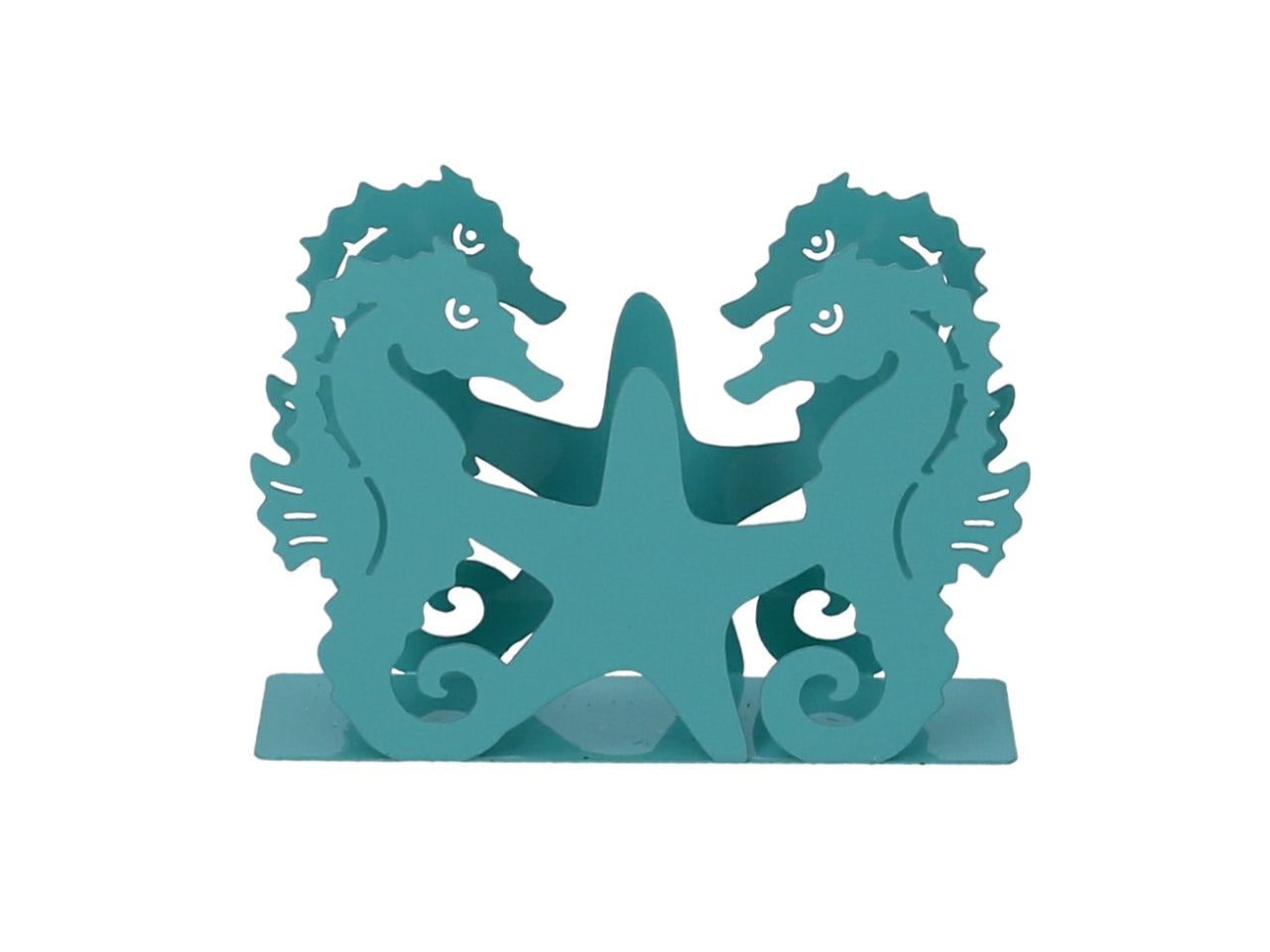 Portatovaglioli metallo cavalluccio verde acqua rettangolare 14,5x4xh.10,5cm