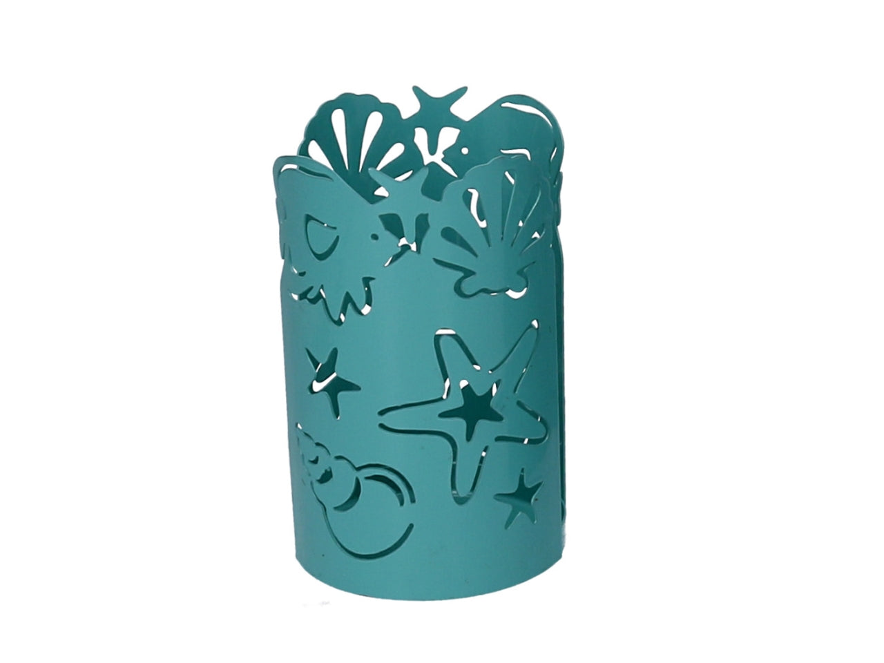 Portabicchiere metallo mare verde acqua tondo 8xh.13cm