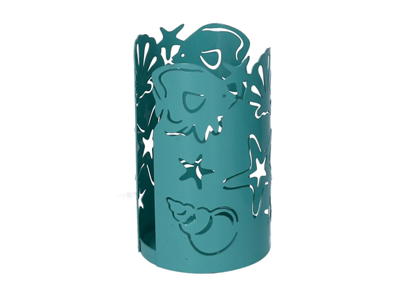 Portabicchiere metallo mare verde acqua tondo 8xh.13cm