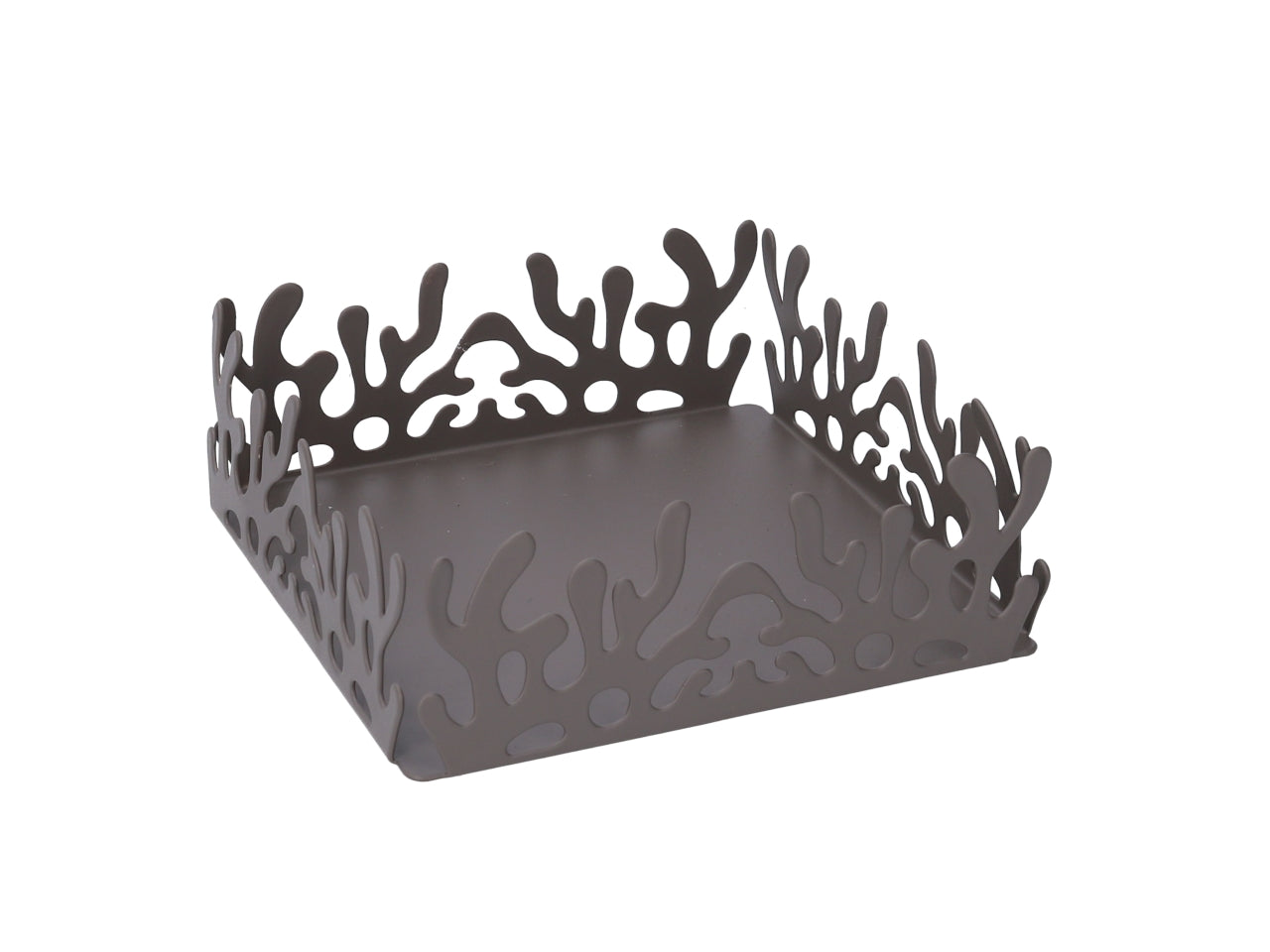 Portatovaglioli metallo grigio quadro 16,5x16,5xh.6cm