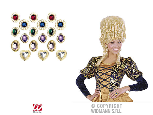 Anello con gemma assortiti in 6 modelli e colori - in scatola